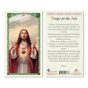 SHJ - Prayer for the Sick Laminated Prayer Cards 2-Sided Holy Cards