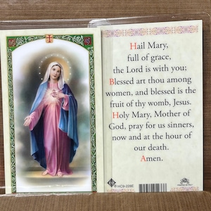 IHM - Hail Mary Laminated Prayer Cards 2-Sided Holy Cards