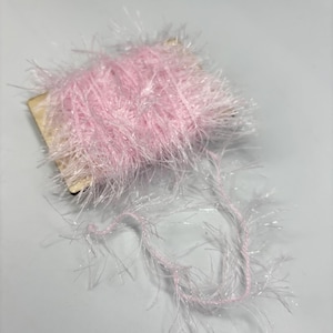 Soft Pink Metallic Lurex Eyelash Yarn Ribbon: Craft Project Trim