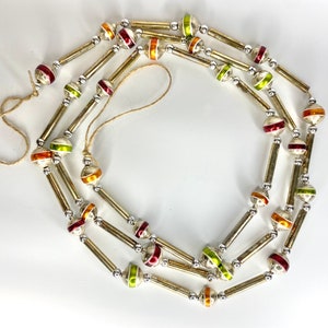 Vintage Style Glass Bead Garland: 83&quot; Christmas Red, Orange, Green