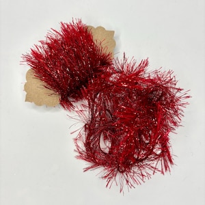 Shiny Red Metallic Eyelash Yarn Ribbon, Craft Projects, Christmas Tree Tinsel, Hair Bows, Gift Wrap Ribbon, Gift Wrap Packaging Trim