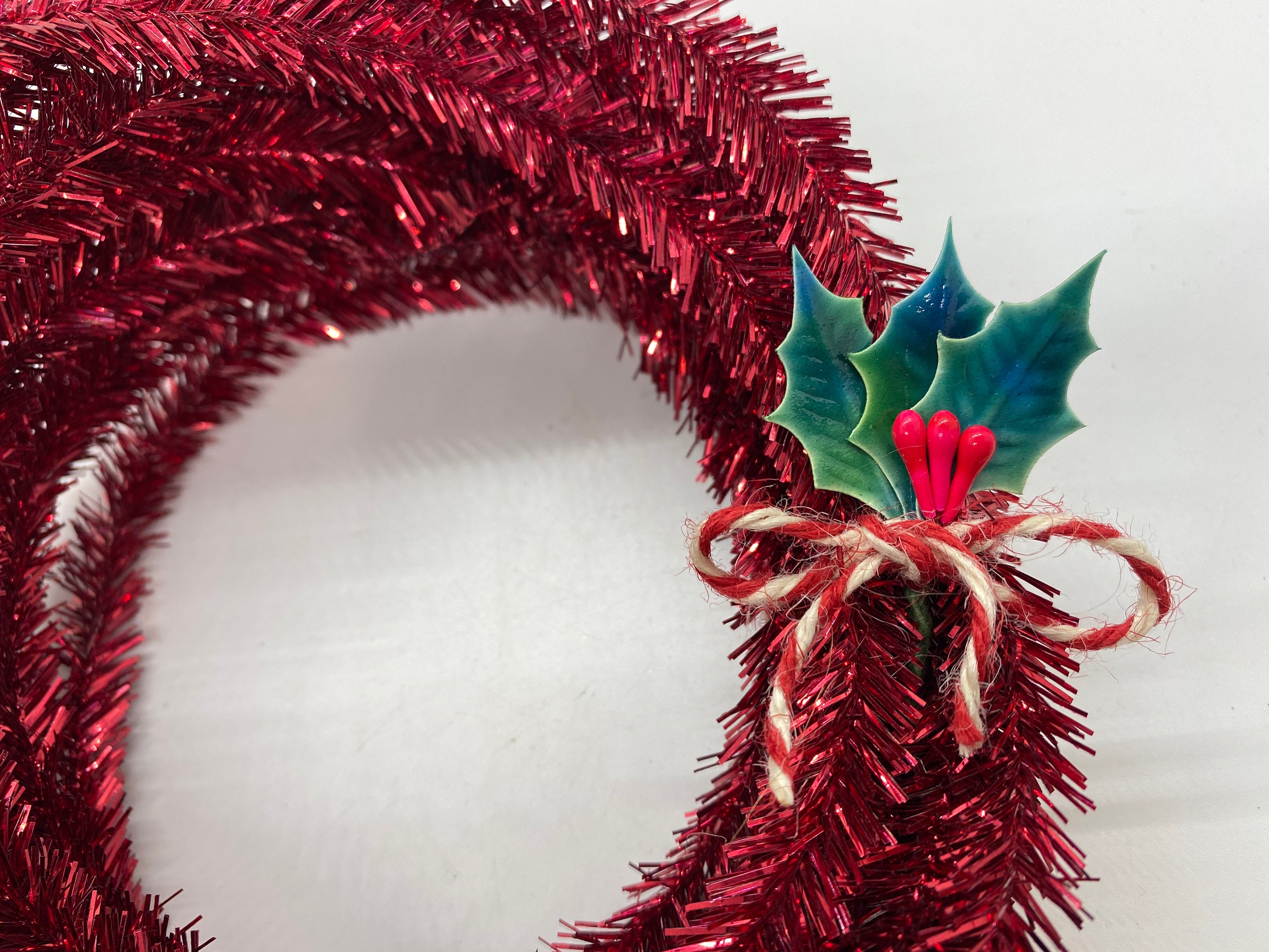 Red Tinsel Garland Wired for Christmas Trees & Projects in 6 Etsy