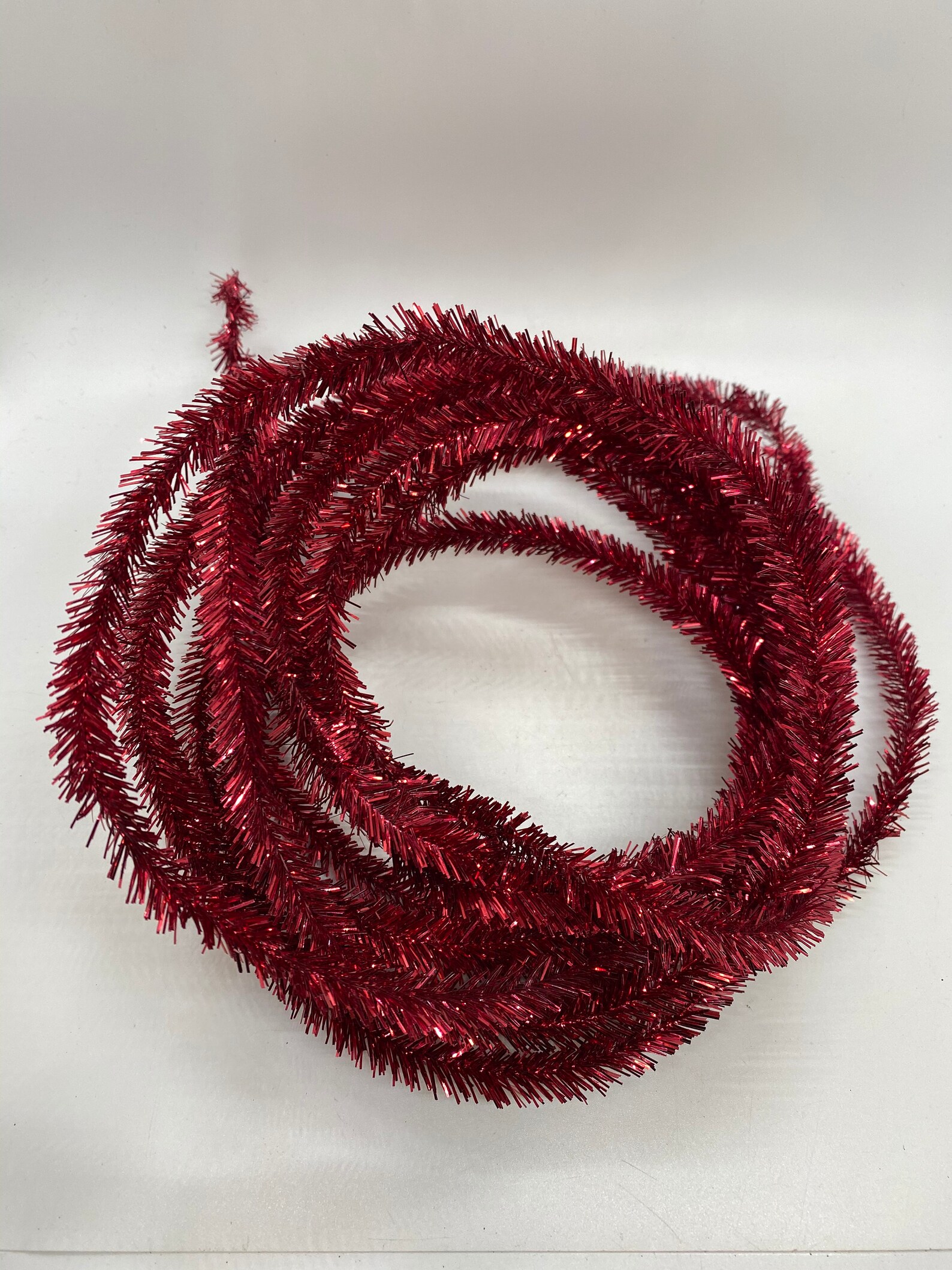 Tinsel Garland in 6 ft length Red Wired for Christmas Trees Etsy