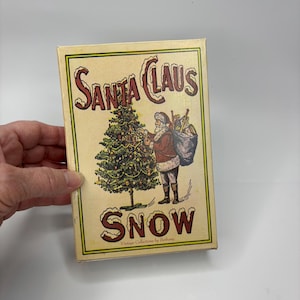 Mica Snow Flakes, Santa Claus Retro Design, 6 oz Box of Mica Snow, Cute Retro Vintage look,