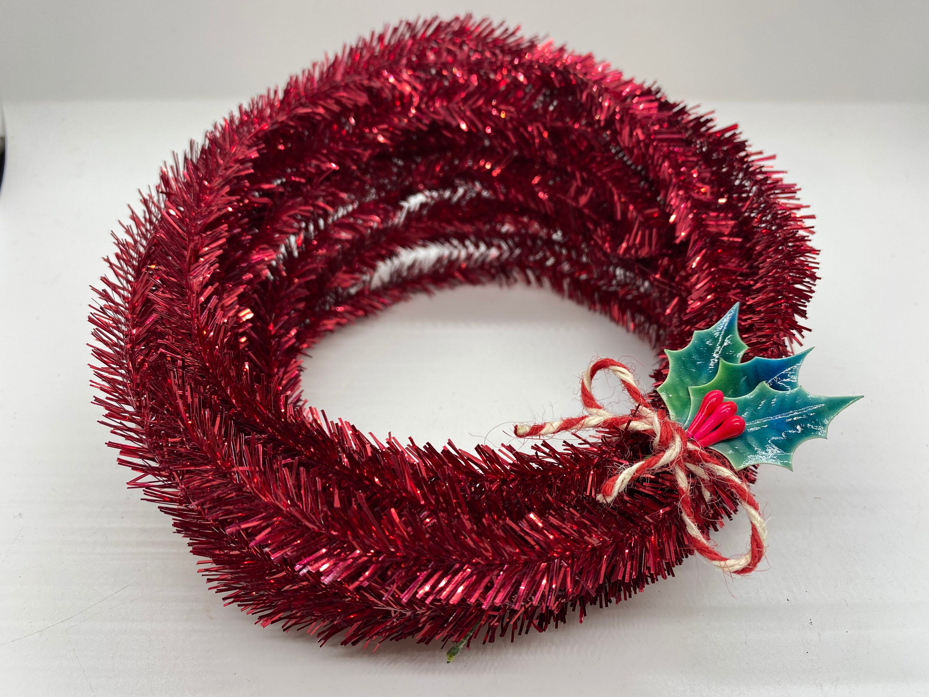 Red Tinsel Garland Wired for Christmas Trees & Projects in 6 Etsy