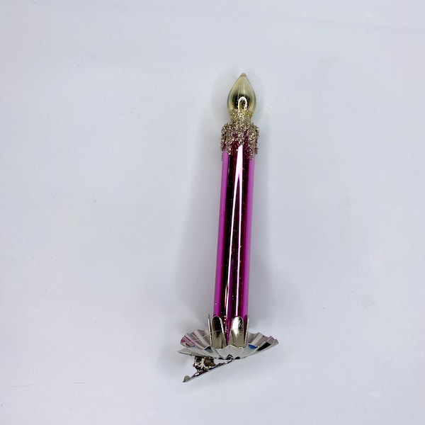 Clip on Candle Glass Ornament Etsy