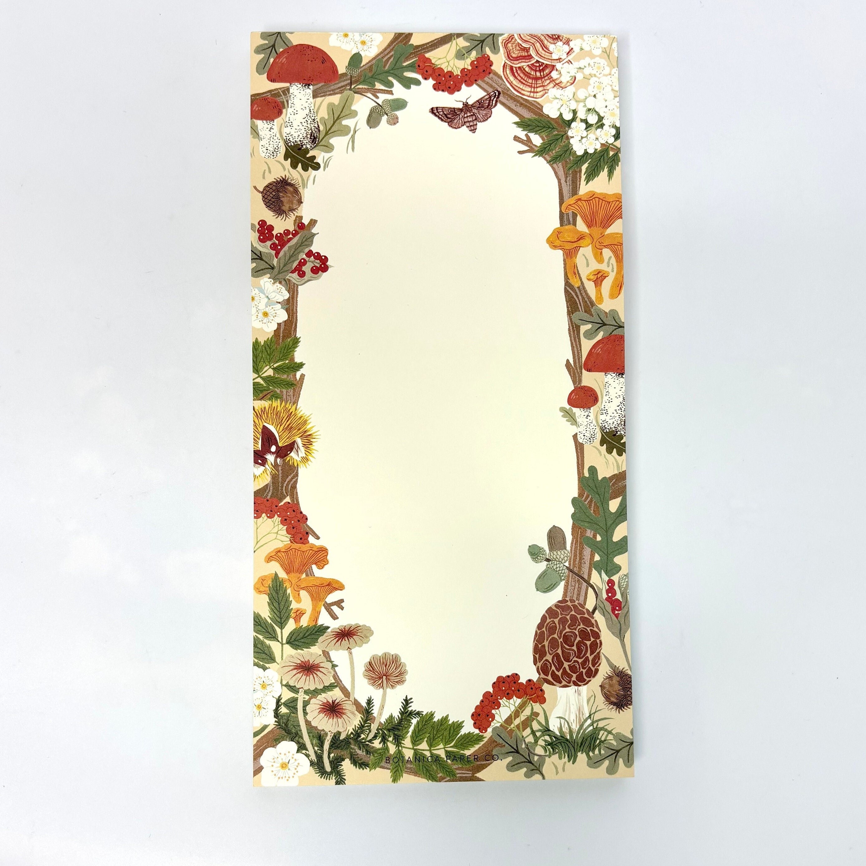 Mushroom Notepad: Woodland Forager Design (4x8 In) USA Made - Etsy