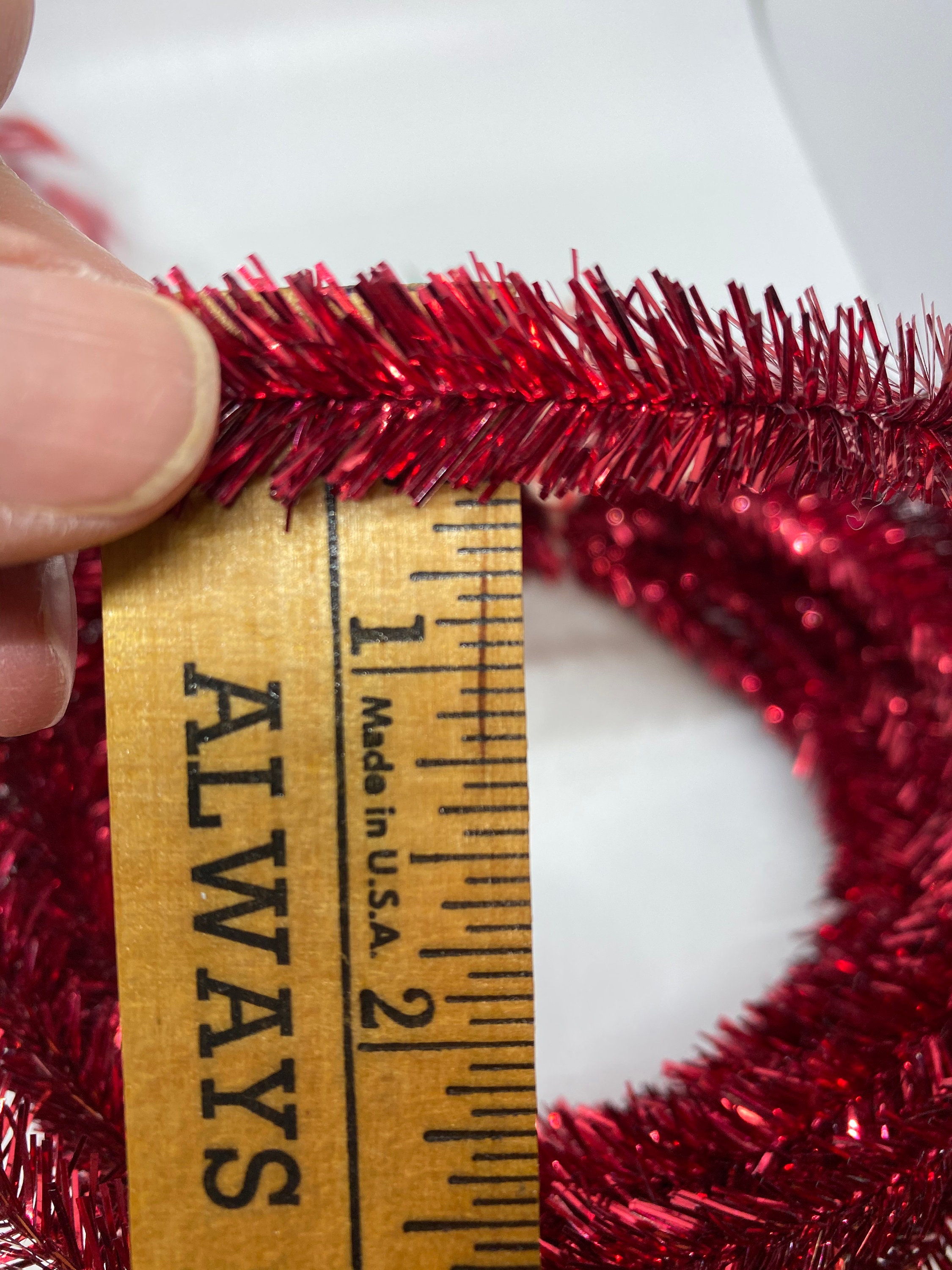 Red Tinsel Garland Wired for Christmas Trees & Projects in 6 Etsy