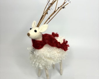 All White Twig Reindeer Antlers For Christmas Plush White Reindeer Twig Antlers Decor Craft 16 main image 4