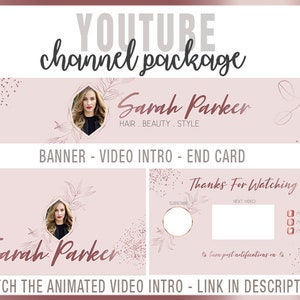 Premade Youtube Channel Package Sweet Rose Gold Youtube Etsy Canada