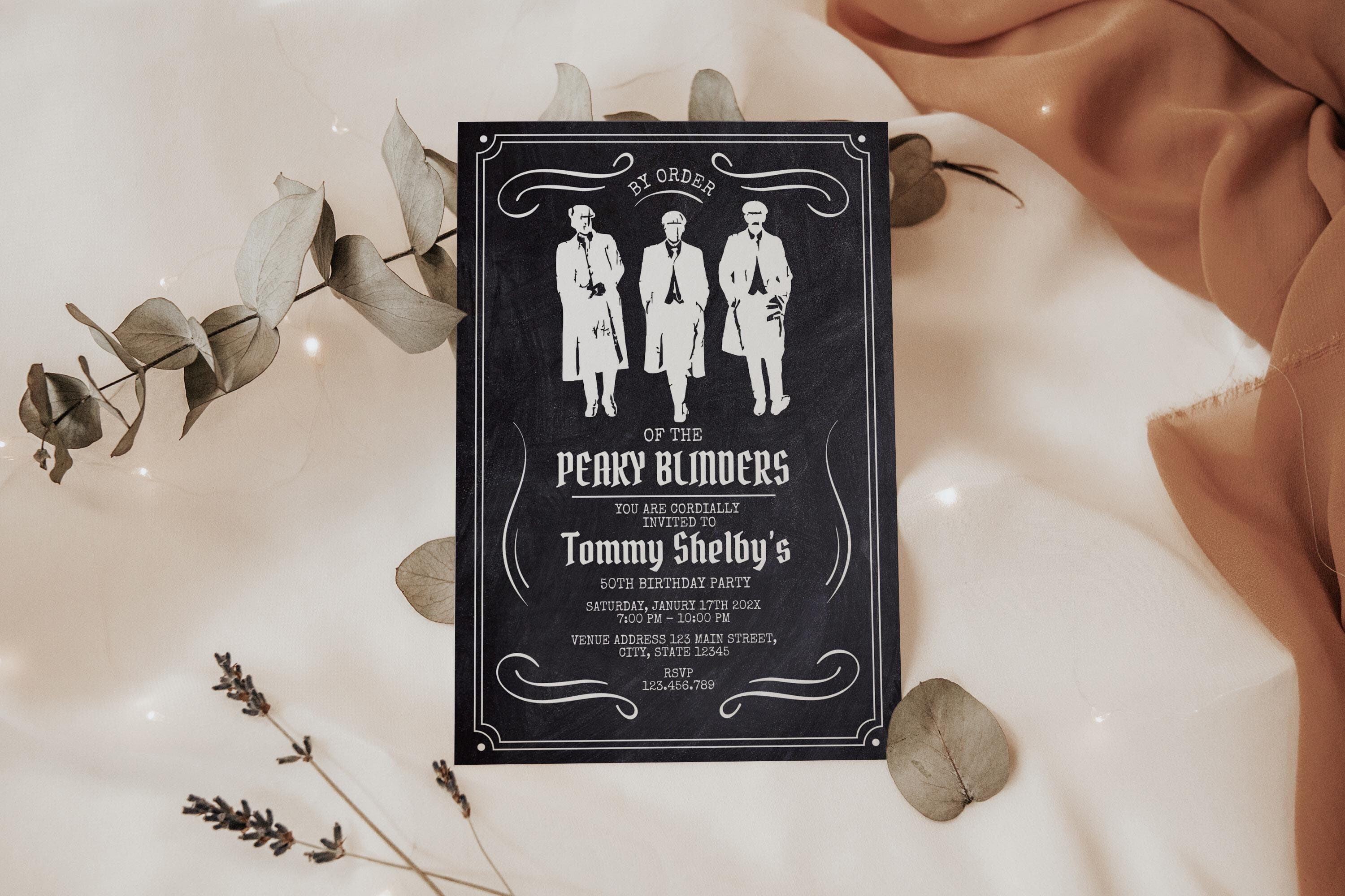 Editable Peaky Blinders Birthday Invitation, Printable Blinders ...