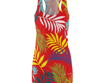 Racerback Dress, Red Forest Style, Women&#39;s Oversize Tank