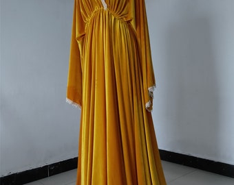 yellow velour dress