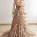 Tan Sparkle Stars Maternity Robe/Long Sleeve Tulle Dress Photo Shoot Dress/Short Train Maternity Dress /Free Sizes/Custom Colors 