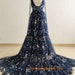 Navy Blue Sparkle Stars Maternity Dress/Long Train Photo Shoot Dress/Baby shower Dresses Custom sizes Colors