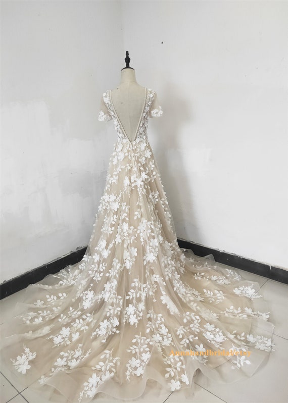 champagne bridal dress