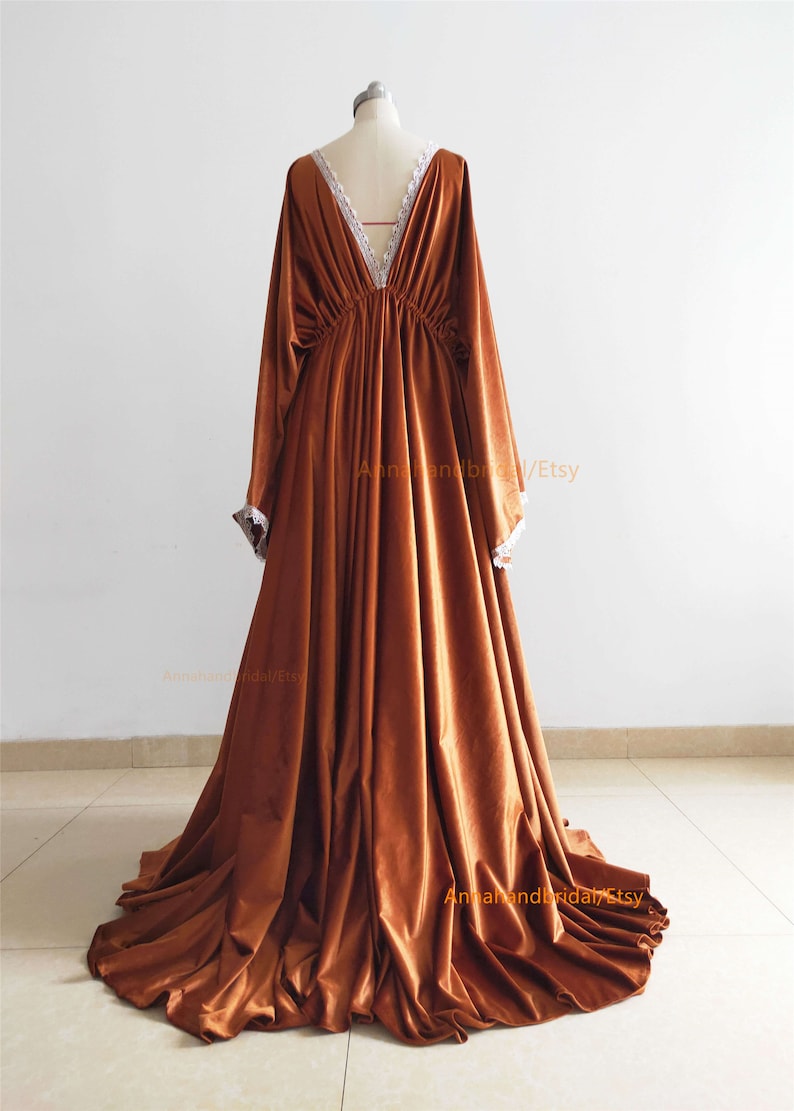 Burnt Orange Velvet Maternity Dress/ Velvet Photo Shoot Etsy