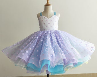 Cute Short Flower Girl Dress /Ivory Little Girls Birthday Party Dress/Girls Photo Shoot Dress/Custom colors/Sizes