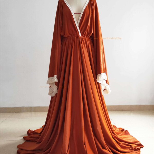 Rust Velvet Bridesmaid Dress - Etsy