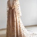 Tan Sparkle Stars Maternity Robe/Open Front Ruffle Tulle Dress Photo Shoot Dress/Short Train Maternity Dress /Free Sizes 