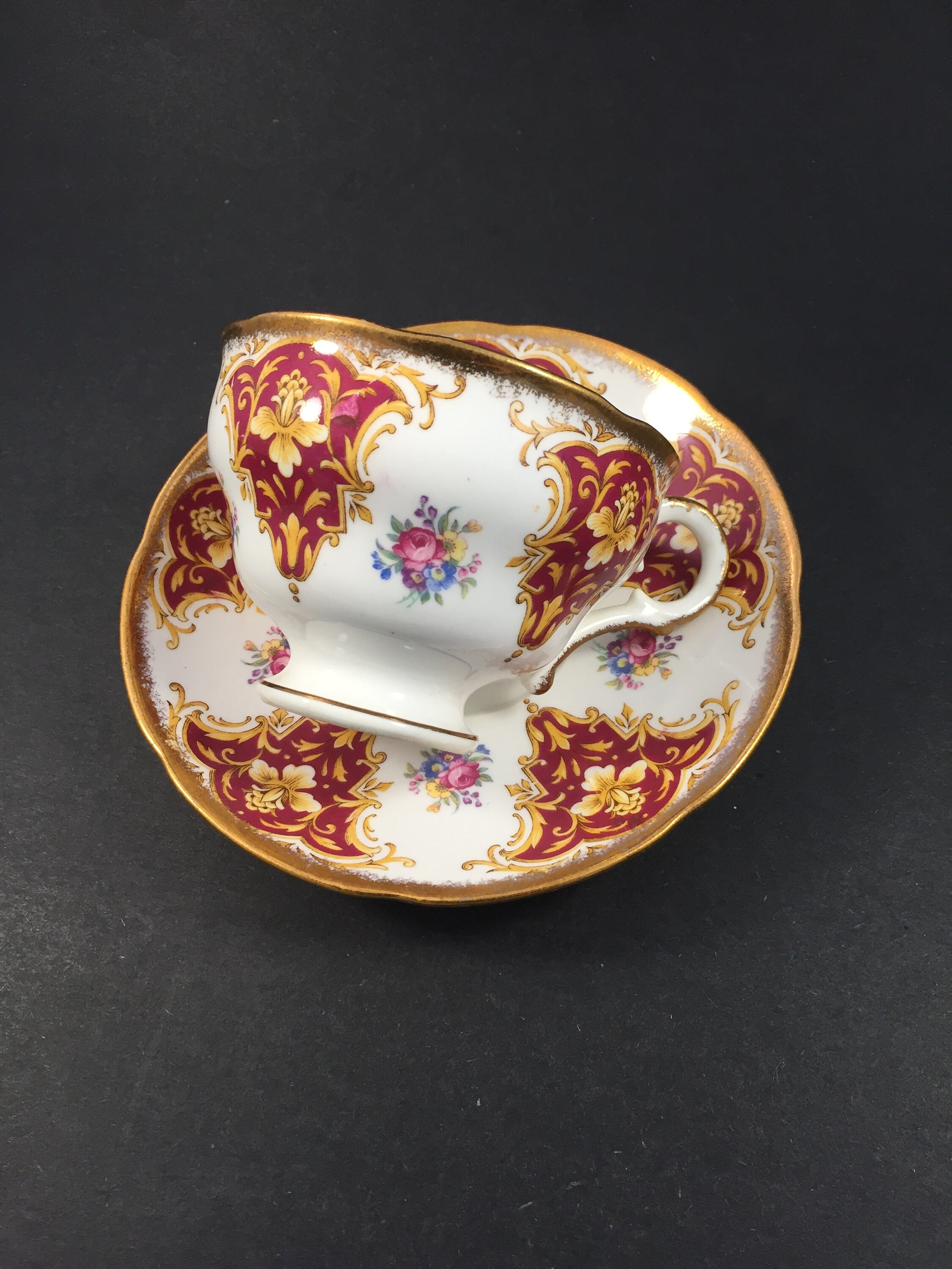 Adderley Bone China Lawley Inglaterra Oro Rojo Etsy