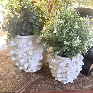 Pair of Rope Style, Rough-Porous Textured Planters |  Pompom Planters with Grain Texture from Anthropogie