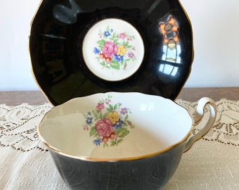 Black Adderley Teacup and Saucer