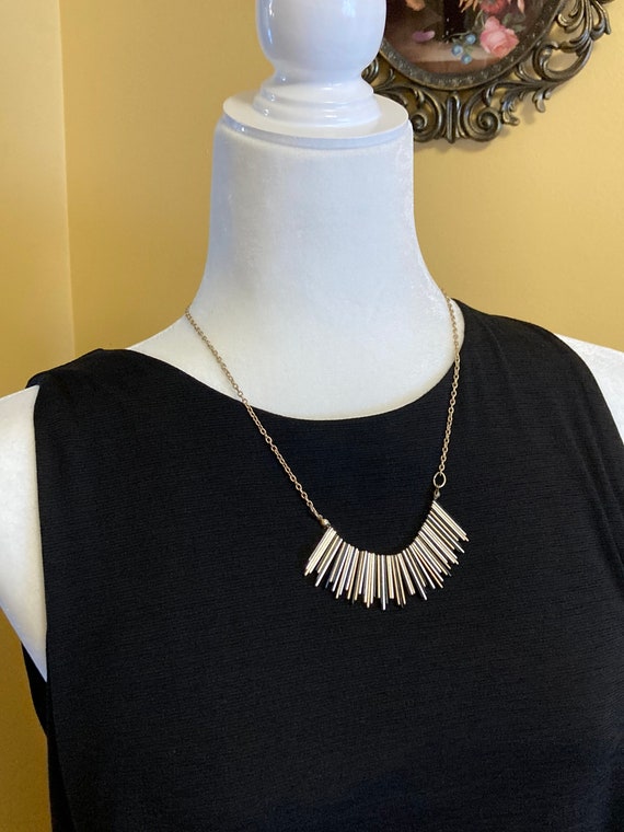 Vintage Silver Gold Black Multi-toned Necklace - image 4