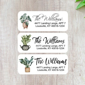 Étiquettes d'adresse de retour pour plantes, autocollant de plante, étiquettes florales, autocollants d'adresse, étiquettes d'adresse personnalisées