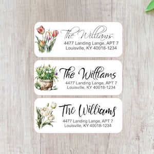 Adreslabels tulpen, sticker tulpen, bloemenlabels, adresstickers, adreslabels op maat