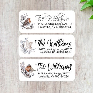 Retouradresetiketten wintervogel, vogelsticker, winteretiketten, adresstickers, adresetiketten op maat