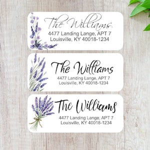 Etichette per indirizzo di ritorno color lavanda, Adesivo color lavanda, Adesivi per indirizzo, Etichette per indirizzo personalizzate
