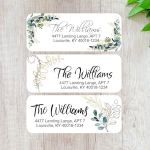 Eucalyptusretouradresetiketten, eucalyptussticker, adresstickers, aangepaste adresetiketten