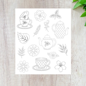 Tea party coloring stickers, Kids summer activities, Color your own stickers, Kids activity, Kids crafting, Arts and crafts for kids