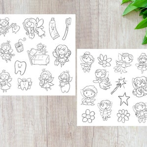 Kit d'autocollants à colorier fées, coloriage de fées, activités d'été pour enfants, autocollants à colorier personnalisés, activité pour enfants et travaux manuels pour enfants