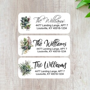 Étiquettes d'adresse autocollantes verdure, autocollants pour enveloppes, autocollants de publipostage, étiquettes personnalisées, autocollants personnalisés, étiquettes d'adresse personnalisées