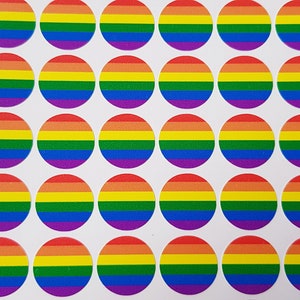 Adesivos de bandeira do orgulho, adesivos de arco-íris, adesivos de orgulho gay, adesivos de pontos, adesivos de círculos, bolinhas