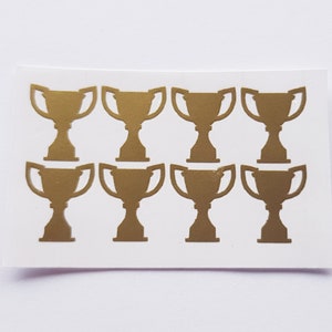 20 adesivi per coppe dei trofei, adesivi per vincitori, sigilli per inviti alle coppe, coppe d'oro, sigilli per inviti di compleanno, bomboniere per festeggiare la vittoria, medaglia per vincitori