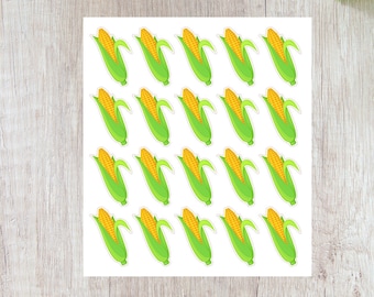 Corn stickers, Food stickers, Vegetable stickers, Farm stickers, Harvest, Cornfield, Farm life, Healthy eating