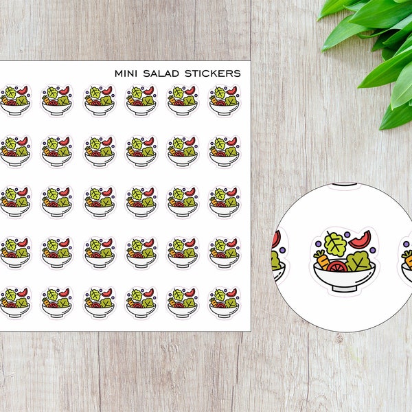 Mini salad stickers, Icon stickers, Functional stickers, Multi colour, Planner Stickers, Weekly stickers kit, Monthly stickers
