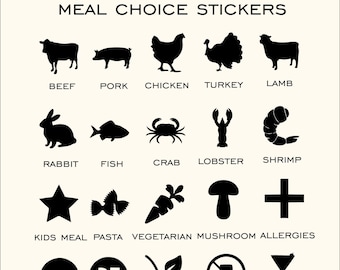 Wedding Menu Sticker – Custom Vinyl Decal for Wedding Signage | Elegant Food Menu for Reception, Seating or Buffet Table