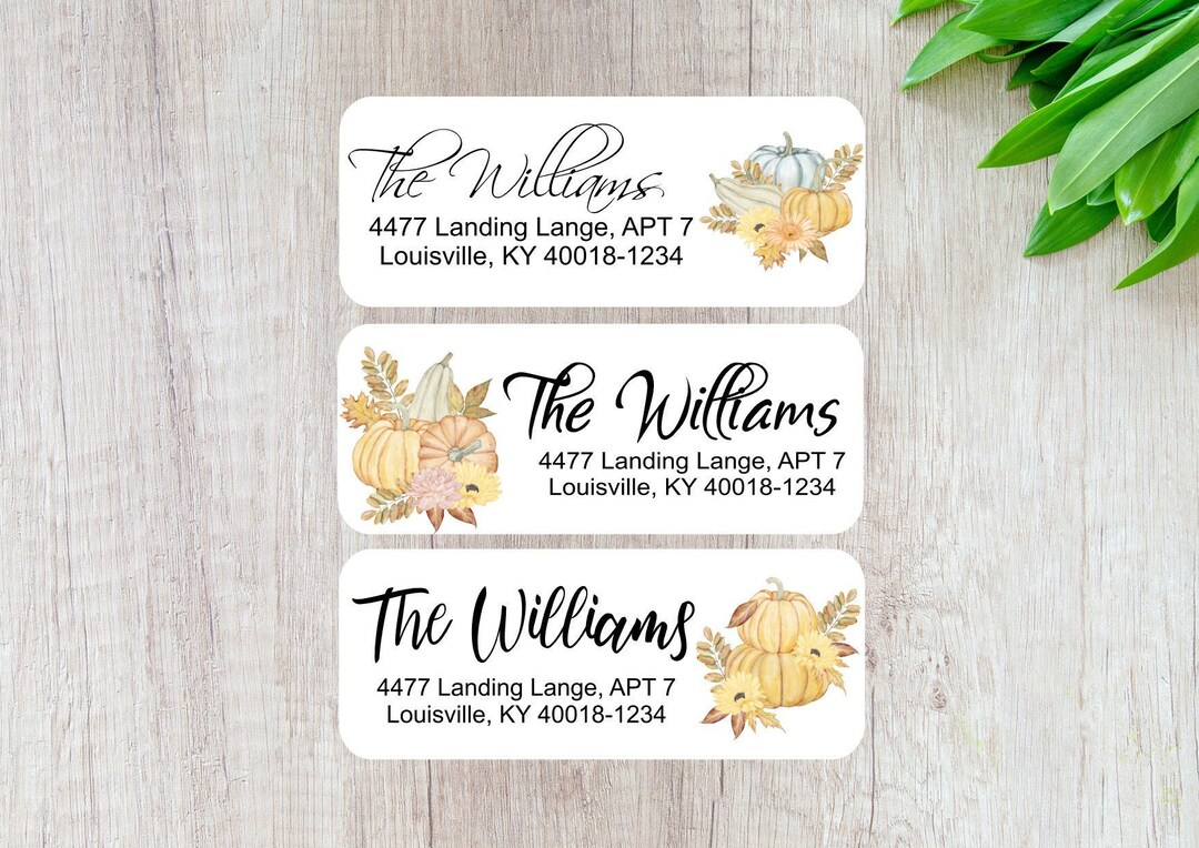 Pumpkin Fall Return Address Labels: Custom Autumn Stickers - Etsy