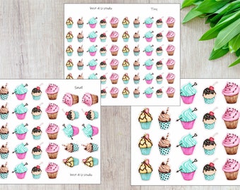 Cupcake stickers, Cake stickers, Planner stickers, Happy planner, Eclp stickers