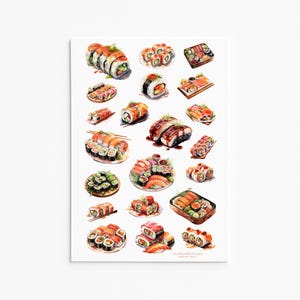 Sushi Lover Stickers – Vibrant Rolls, Nigiri & Japanese Food Aesthetics
