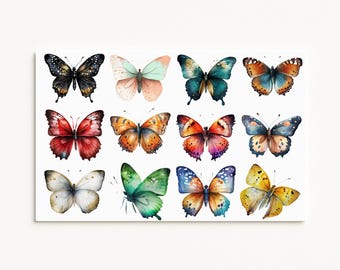 Butterfly Stickers: Insect Art, Spring Decals (12 pc)