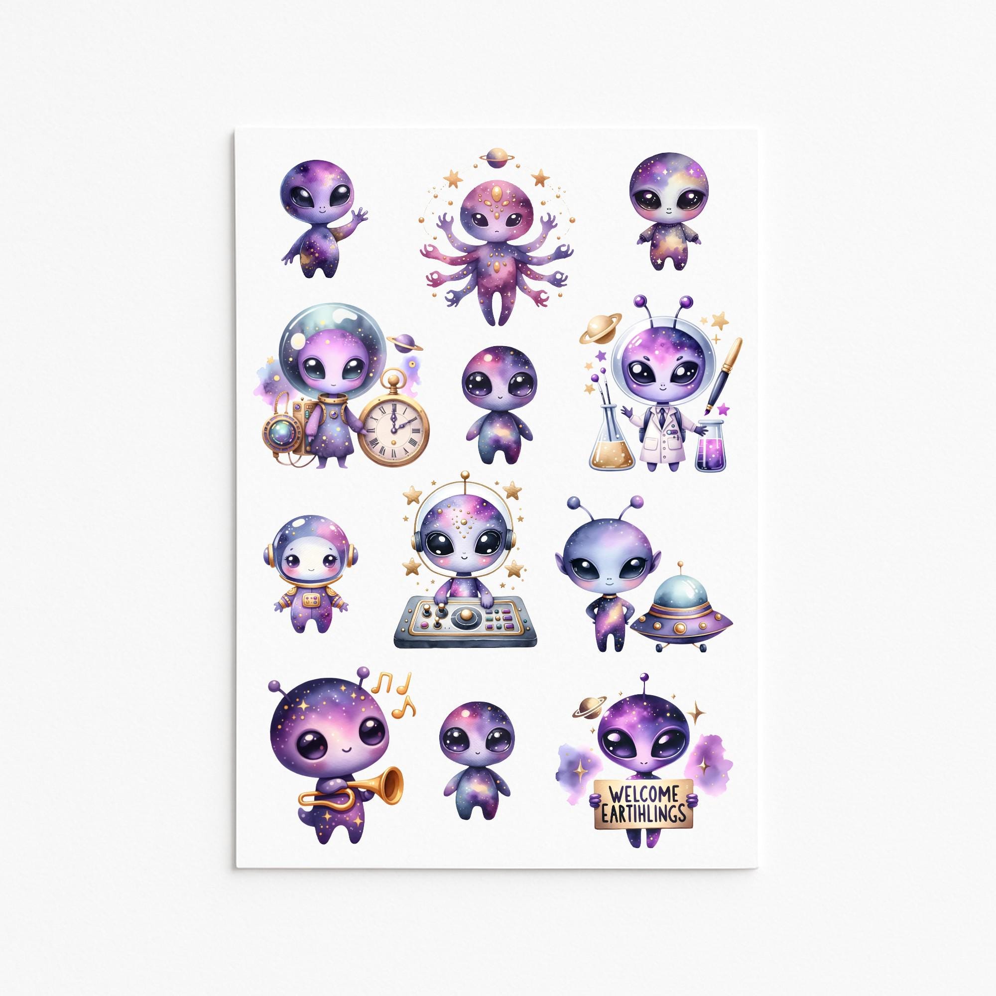 Alien Stickers, Sci-fi Vinyl Decals - Etsy