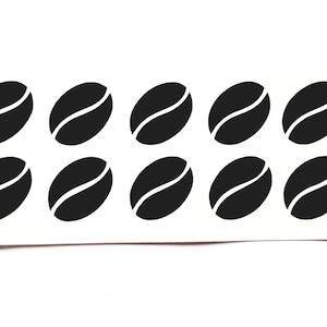 Coffee Bean Vinyl Stickers: Removable Wall Decor - Set of 20