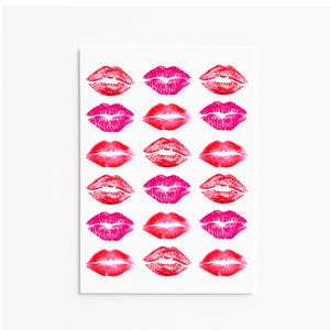 Stickers lèvres, Stickers bisous, Stickers lèvres rouges, Stickers agenda, Cachets pour enveloppes