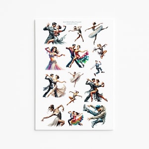 Tänzerin Aufkleber, Ballett Aufkleber, Tanzkunst, Tanzthema, Balletttänzer, Ballerina, Tanzdekor, Darstellende, elegante, künstlerische, Tanz-Liebhaber