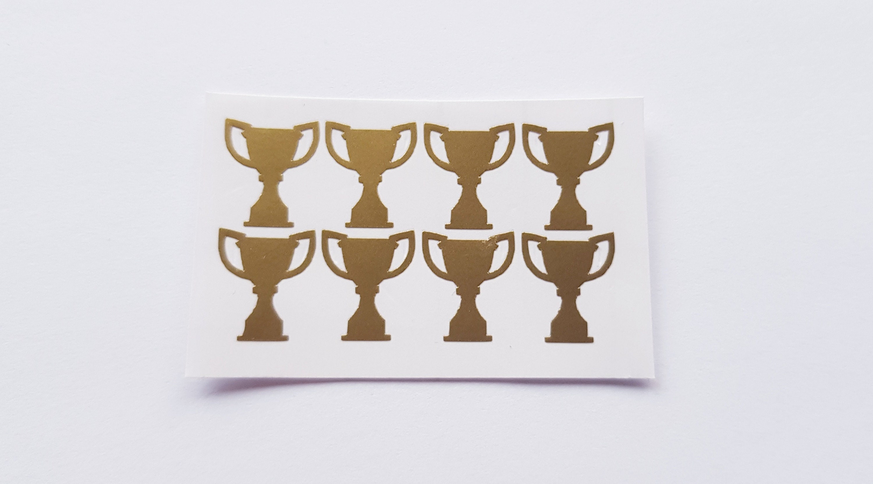 20 Trophy cup stickers, Winner stickers, Cup invitation seals, Gold cup, Birthday invitation seals, Win celebration favor, Winner medal